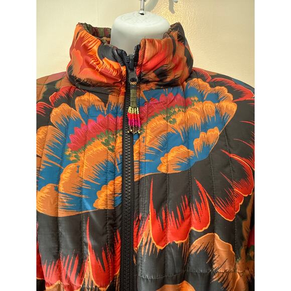 Farm Rio Crazy Mix Reversible Jaguar Floral Puffer Jacket M EUC - Picture 7 of 10